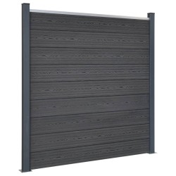 vidaXL Juego de paneles de valla WPC gris 353x186 cm