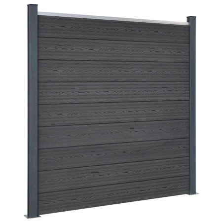 vidaXL Juego de paneles de valla WPC gris 353x186 cm