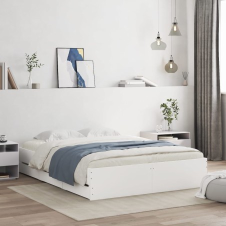 vidaXL Estructura de cama madera de ingeniería blanco 150x200 cm