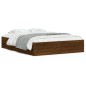 vidaXL Cama con cajones madera de ingeniería marrón roble 150x200 cm vidaXL Cama con cajones madera de ingeniería marrón roble 150x200 cm