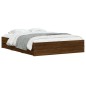 vidaXL Cama con cajones madera de ingeniería marrón roble 150x200 cm vidaXL Cama con cajones madera de ingeniería marrón roble 150x200 cm