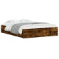 vidaXL Cama con cajones madera de ingeniería roble ahumado 150x200 cm vidaXL Cama con cajones madera de ingeniería roble ahumado 150x200 cm