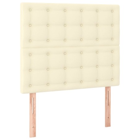 vidaXL Cabeceros 2 unidades cuero sintético color crema 90x5x78/88cm
