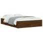 vidaXL Cama con cajones madera de ingeniería marrón roble 135x190 cm vidaXL Cama con cajones madera de ingeniería marrón roble 135x190 cm