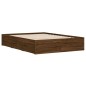 vidaXL Cama con cajones madera de ingeniería marrón roble 135x190 cm vidaXL Cama con cajones madera de ingeniería marrón roble 135x190 cm