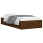 vidaXL Cama con cajones madera de ingeniería marrón roble 75x190 cm vidaXL Cama con cajones madera de ingeniería marrón roble 75x190 cm