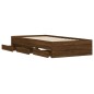 vidaXL Cama con cajones madera de ingeniería marrón roble 75x190 cm vidaXL Cama con cajones madera de ingeniería marrón roble 75x190 cm