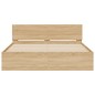 vidaXL Estructura de cama cabecero y luces LED roble Sonoma 160x200 cm vidaXL Estructura de cama cabecero y luces LED roble Sonoma 160x200 cm