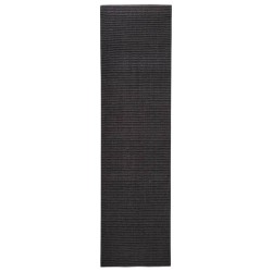 vidaXL Alfombra de sisal natural negro 66x250 cm