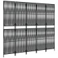 vidaXL Biombo de 5 paneles ratán sintético negro