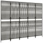 vidaXL Biombo de 5 paneles ratán sintético gris vidaXL Biombo de 5 paneles ratán sintético gris