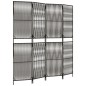 vidaXL Biombo de 4 paneles ratán sintético gris
