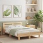 vidaXL Estructura de cama cabecero y luces LED roble Sonoma 135x190 cm vidaXL Estructura de cama cabecero y luces LED roble Sonoma 135x190 cm