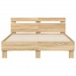 vidaXL Estructura de cama cabecero y luces LED roble Sonoma 135x190 cm vidaXL Estructura de cama cabecero y luces LED roble Sonoma 135x190 cm
