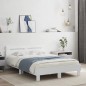 vidaXL Estructura de cama con cabecero y luces LED blanco 120x190 cm vidaXL Estructura de cama con cabecero y luces LED blanco 120x190 cm