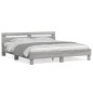 vidaXL Cama con cabecero madera de ingeniería gris Sonoma 180x200 cm vidaXL Cama con cabecero madera de ingeniería gris Sonoma 180x200 cm