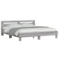 vidaXL Cama con cabecero madera de ingeniería gris Sonoma 180x200 cm vidaXL Cama con cabecero madera de ingeniería gris Sonoma 180x200 cm