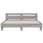 vidaXL Cama con cabecero madera de ingeniería gris Sonoma 180x200 cm vidaXL Cama con cabecero madera de ingeniería gris Sonoma 180x200 cm