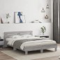 vidaXL Cama con cabecero madera de ingeniería gris Sonoma 140x200 cm vidaXL Cama con cabecero madera de ingeniería gris Sonoma 140x200 cm