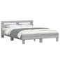 vidaXL Cama con cabecero madera de ingeniería gris Sonoma 140x200 cm vidaXL Cama con cabecero madera de ingeniería gris Sonoma 140x200 cm