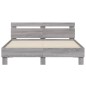 vidaXL Cama con cabecero madera de ingeniería gris Sonoma 140x200 cm vidaXL Cama con cabecero madera de ingeniería gris Sonoma 140x200 cm