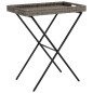 vidaXL Mesa con bandeja plegable ratán sintético gris 65x40x75 cm vidaXL Mesa con bandeja plegable ratán sintético gris 65x40x75 cm