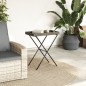 vidaXL Mesa con bandeja plegable ratán sintético gris 65x40x75 cm vidaXL Mesa con bandeja plegable ratán sintético gris 65x40x75 cm