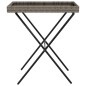 vidaXL Mesa con bandeja plegable ratán sintético gris 65x40x75 cm vidaXL Mesa con bandeja plegable ratán sintético gris 65x40x75 cm