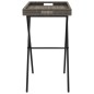 vidaXL Mesa con bandeja plegable ratán sintético gris 65x40x75 cm vidaXL Mesa con bandeja plegable ratán sintético gris 65x40x75 cm