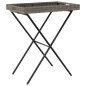 vidaXL Mesa con bandeja plegable ratán sintético gris 65x40x75 cm vidaXL Mesa con bandeja plegable ratán sintético gris 65x40x75 cm