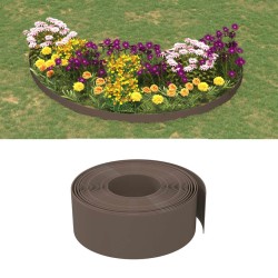 vidaXL Borduras de jardín 3 uds polietileno marrón 10 m 20 cm