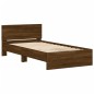 vidaXL Estructura de cama cabecero luces LED roble marrón 100x200 cm vidaXL Estructura de cama cabecero luces LED roble marrón 100x200 cm