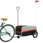 vidaXL Remolque para bicicleta hierro negro y naranja 45 kg vidaXL Remolque para bicicleta hierro negro y naranja 45 kg