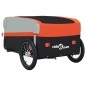 vidaXL Remolque para bicicleta hierro negro y naranja 45 kg vidaXL Remolque para bicicleta hierro negro y naranja 45 kg