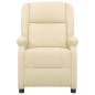 vidaXL Sillón de masaje de cuero auténtico blanco crema vidaXL Sillón de masaje de cuero auténtico blanco crema