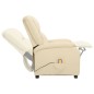 vidaXL Sillón de masaje de cuero auténtico blanco crema vidaXL Sillón de masaje de cuero auténtico blanco crema