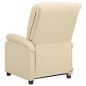 vidaXL Sillón de masaje de cuero auténtico blanco crema vidaXL Sillón de masaje de cuero auténtico blanco crema
