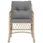 vidaXL Sillones jardín con cojines 2 uds ratán sintético beige mezcla