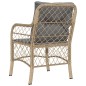 vidaXL Sillones jardín con cojines 2 uds ratán sintético beige mezcla
