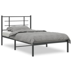 vidaXL Estructura de cama con cabecero metal negro 100x190 cm