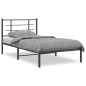 vidaXL Estructura de cama con cabecero metal negro 100x190 cm