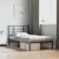 vidaXL Estructura de cama con cabecero metal negro 100x190 cm