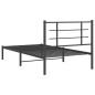 vidaXL Estructura de cama con cabecero metal negro 100x190 cm
