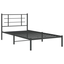 vidaXL Estructura de cama con cabecero metal negro 107x203 cm