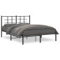 vidaXL Estructura de cama con cabecero metal negro 135x190 cm