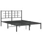 vidaXL Estructura de cama con cabecero metal negro 135x190 cm