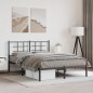 vidaXL Estructura de cama con cabecero metal negro 135x190 cm