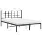vidaXL Estructura de cama con cabecero metal negro 135x190 cm