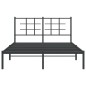 vidaXL Estructura de cama con cabecero metal negro 135x190 cm