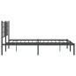 vidaXL Estructura de cama con cabecero metal negro 135x190 cm